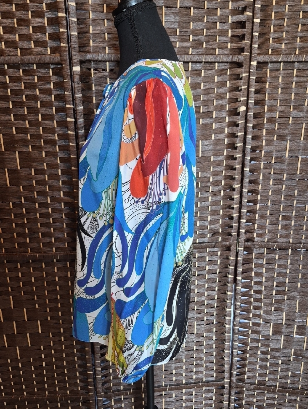 Kobi Halperin Printed Silk Scarf Top in Yellow & Black - Picture 4 of 8